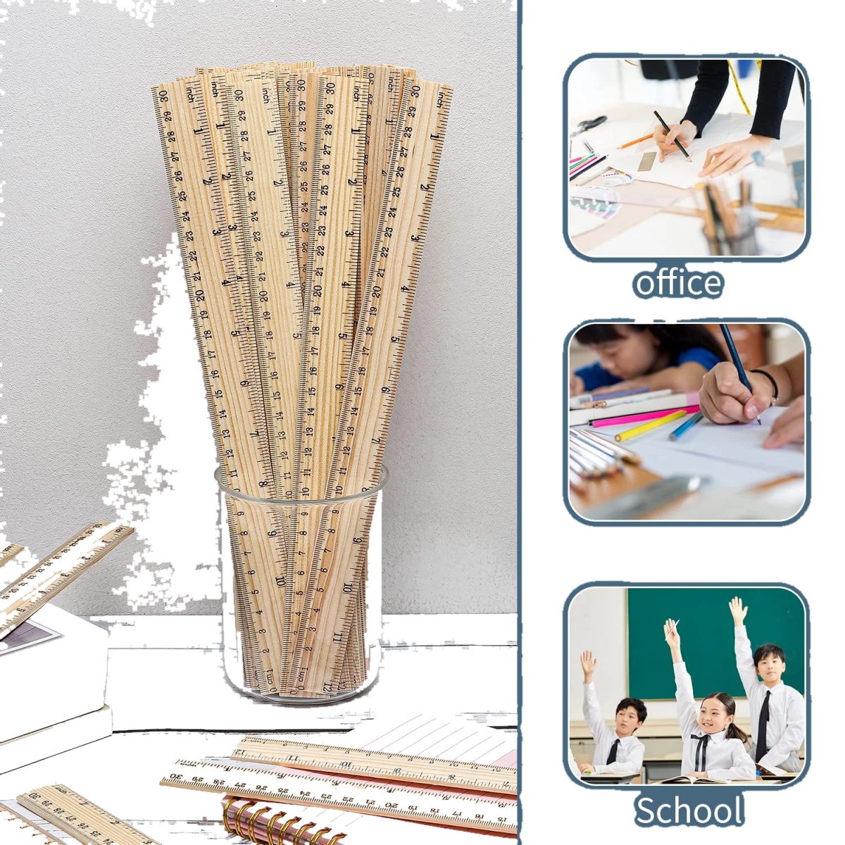 Classroom Wooden Height Measuring Ruler for