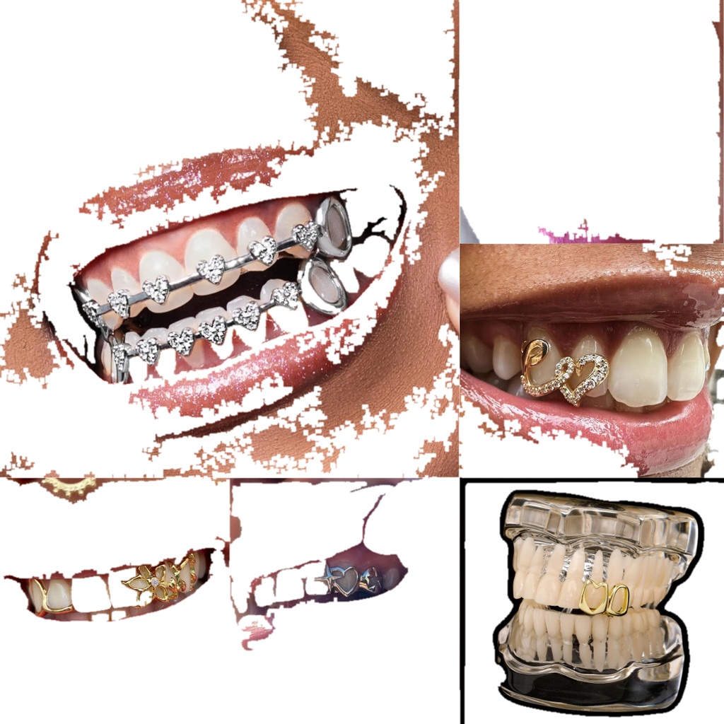 Braces for Teeth Fashion Tooth Gems Custom Orthodontic Dental Jewelry Bracket Grillz Set for Buye...