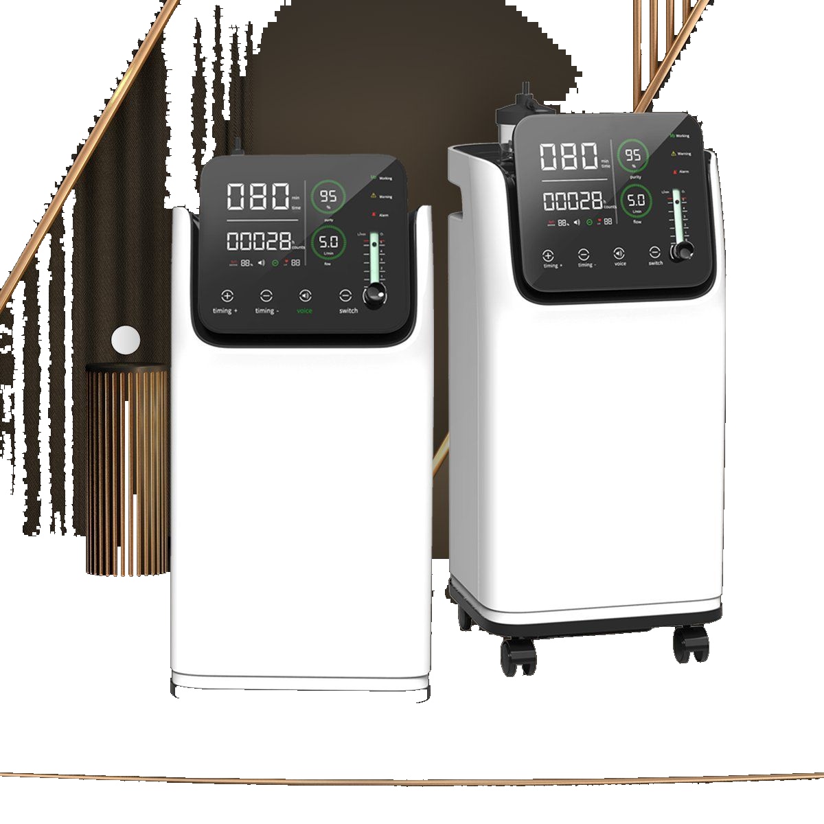 Medical Oxygen Concentrator 90%+ LCD Display 6PSI Humidifier Bottle Castors HBOC HFNC Nebulizer S...